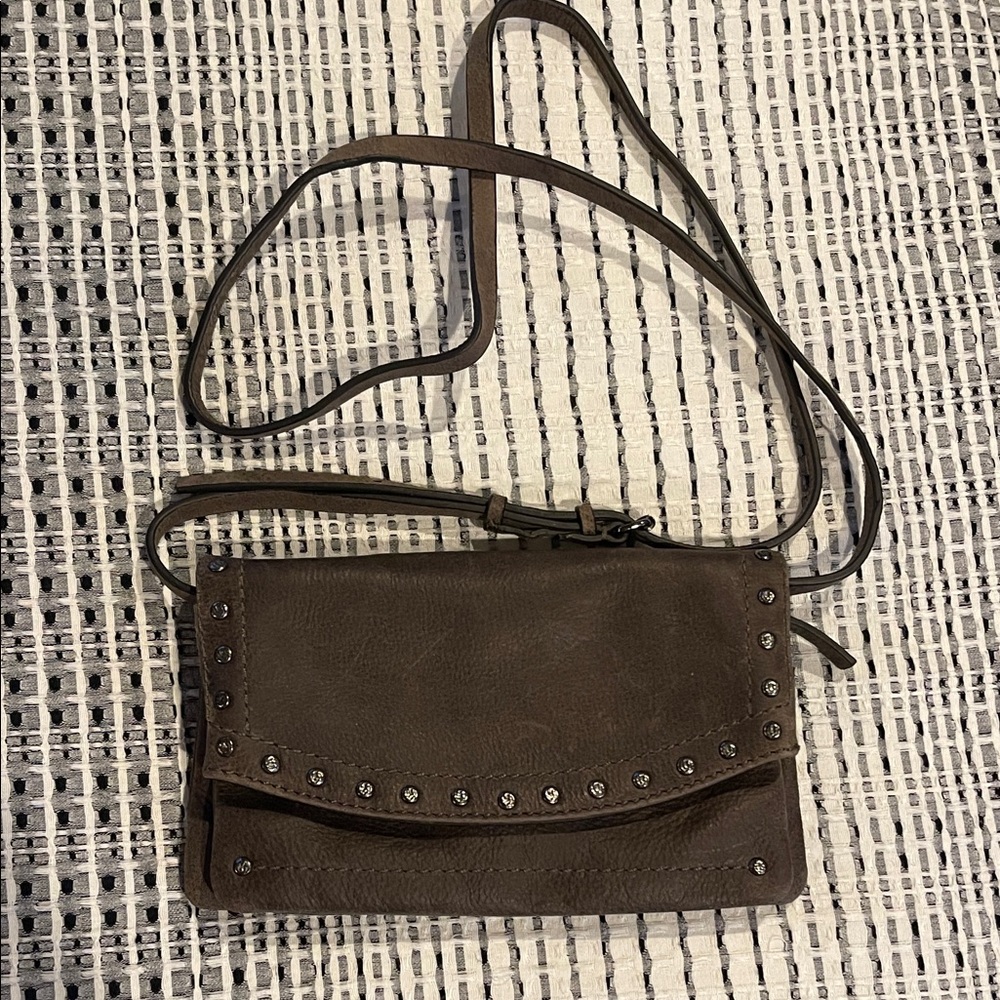 FRYE AND CO. Dark Brown Studded Crossbody Bag